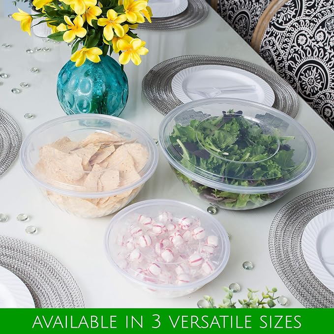 Reusable 150 Ounce Round Crystal Clear Plastic Bowls - Image 4