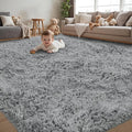 5x7 Area Rug for Living Room:Ultra Soft Fluffy Shag Light Grey Rugs, Large by Unknown