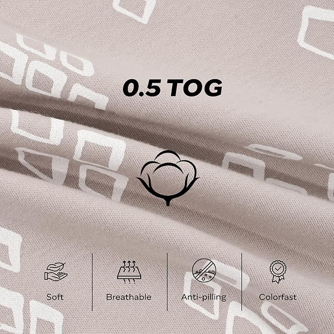 JELLYMONI Baby Sleep Sack 12-18 Months Wearable Blanket for Baby, 100% Cotton 2 Pack Infant Toddler Sleeping Sack Lightweight Soft 2-Way Zipper Sleepsack