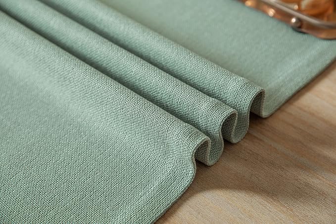 Burlap Style Farmhouse Table Runner, 14x108 Inches Seafoam | Thick Durable - Image 6