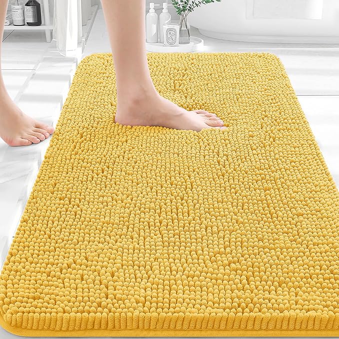 OLANLY Bathroom Rugs 30x20, Extra Soft Absorbent Chenille Bath Rugs, Rubber by OLANLY