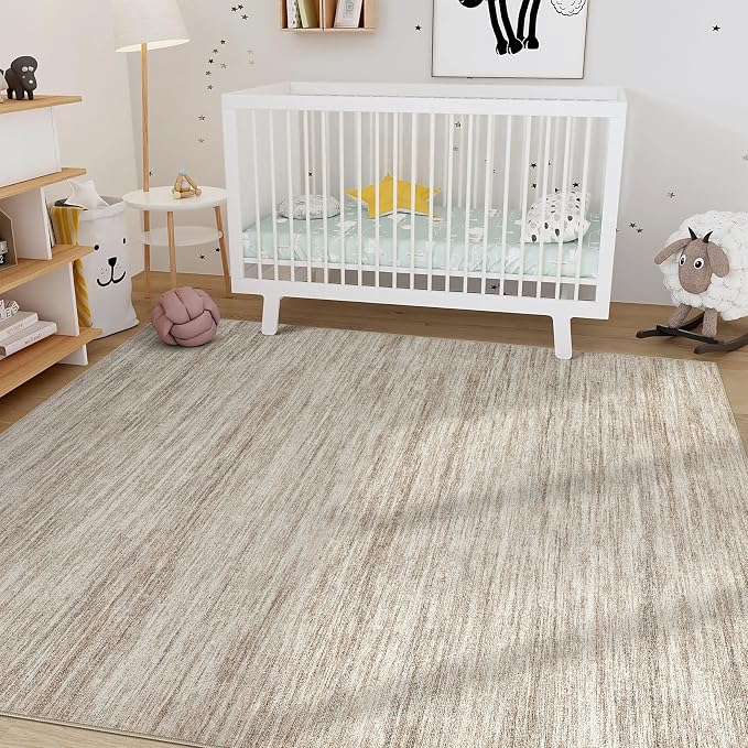 Nakagishi 5x8 Area Rugs Living Room: Washable Large Vintage Rug Neutral - Image 8