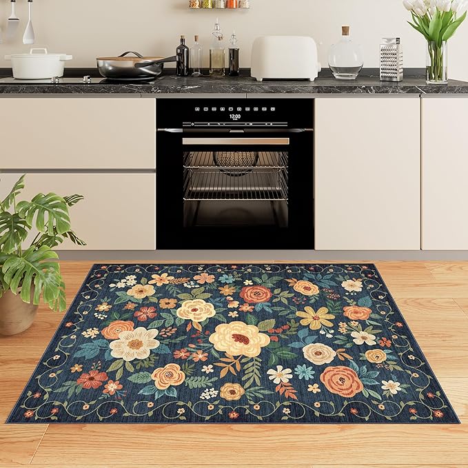 DUKINO 3x5 Area Rug, Floral Rugs - Image 4