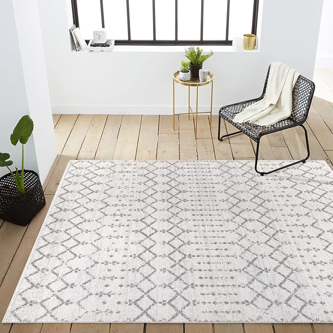 JONATHAN Y Boho Vintage Diamond Cream/Gray Indoor Area Rug 3X5 ft, Moroccan Hype - Image 6