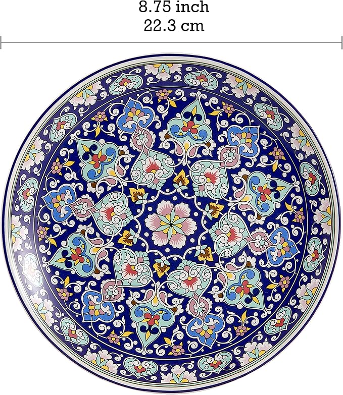 Bico Mandala Kaleidoscope Salad Plates Set of 4, 8.75 Inch Ceramic Dessert - Image 2