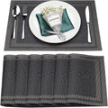 Placemats Set of 12, Vinyl Woven Black Non Slip Table Mats | Heat Resistant by BxzanDya-LifeSmartMaker