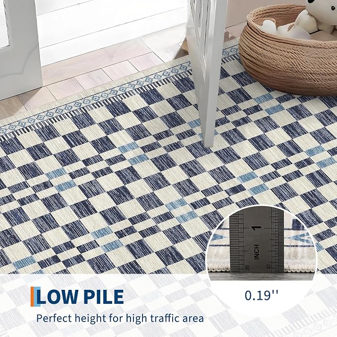 GarveeHome 10x13 Area Rug for Living Room Modern Abstract Checkered Carpets - Image 6