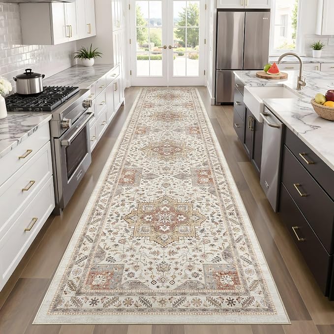 Vintage Hallway Runner Rug 3x12: Large Soft Washable Entryway - Image 6