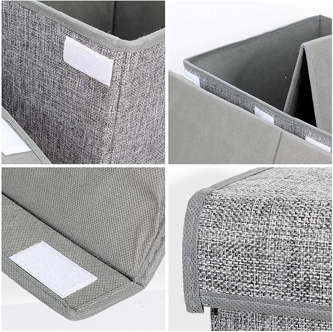 popoly Large Toy Box Chest with Lid, Collapsible Sturdy Toy Storage Organizer Boxes Bins Baskets for Kids, Boys, Girls, Nursery, Playroom, 25"x13" x16" (Linen Gray)