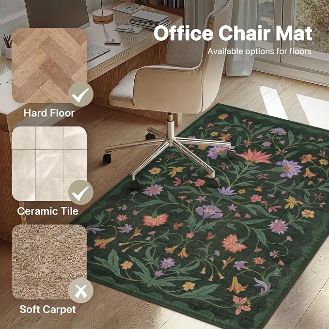 36"x60" Office Chair Mat for Hardwood Tile Floor, Under Desk Carpet Protector - Image 3