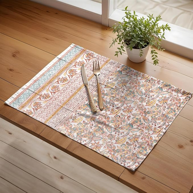 Maison d' Hermine Placemats Set of 4 Reusable 100% Cotton | Cloth Place Mats - Image 5