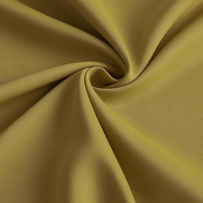 KEQIAOSUOCAI Yellow Pinch Pleated Curtains 108 Inch Length 2 Panels Set Noise Cancelling Window Drapes for Nursery Bedroom Living Room 40x108