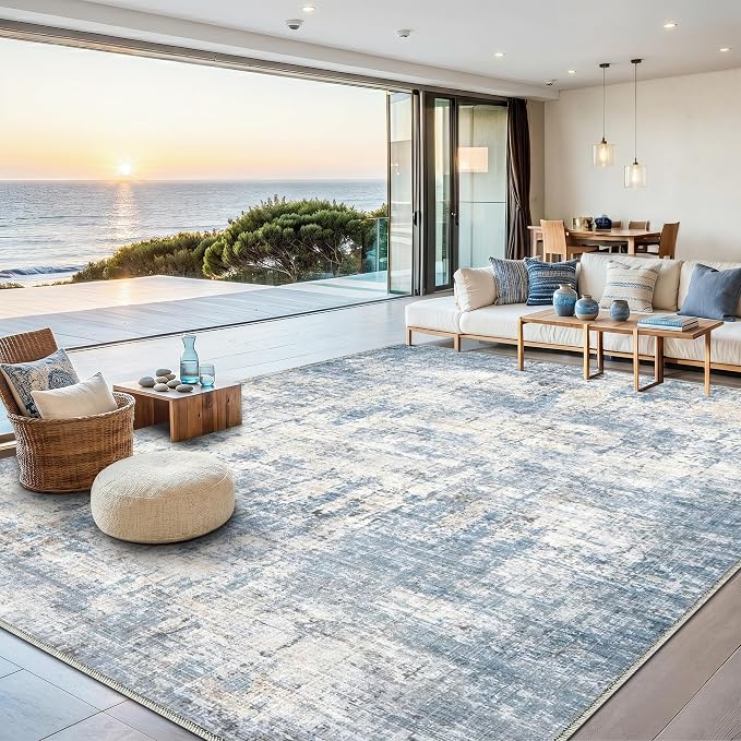 9x12 Area Rugs Washable Living Room Rug-No Slip Soft Carpets Modern Abstract by Unknown