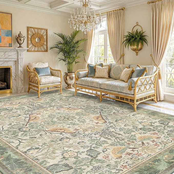 Hazo Haus Washable Floral Bird Rugs by HazoHaus