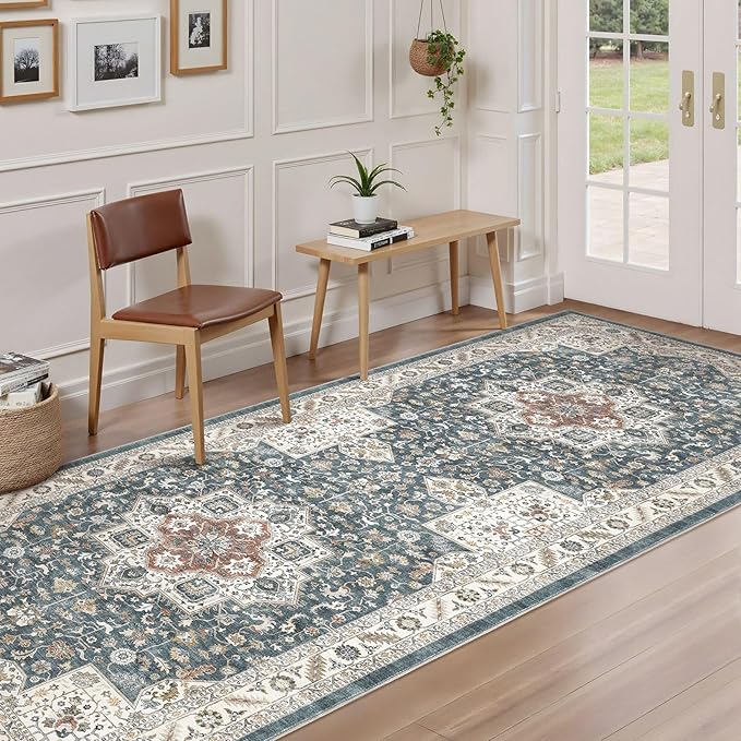 Vintage Hallway Runner Rug 3x8: Large Soft Washable Entryway - Image 3