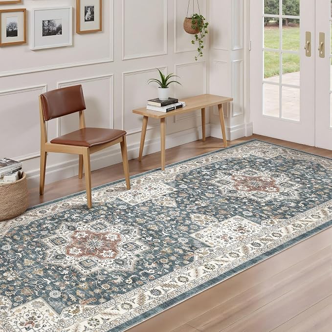 Vintage Hallway Runner Rug 3x10: Large Soft Washable Entryway - Image 3