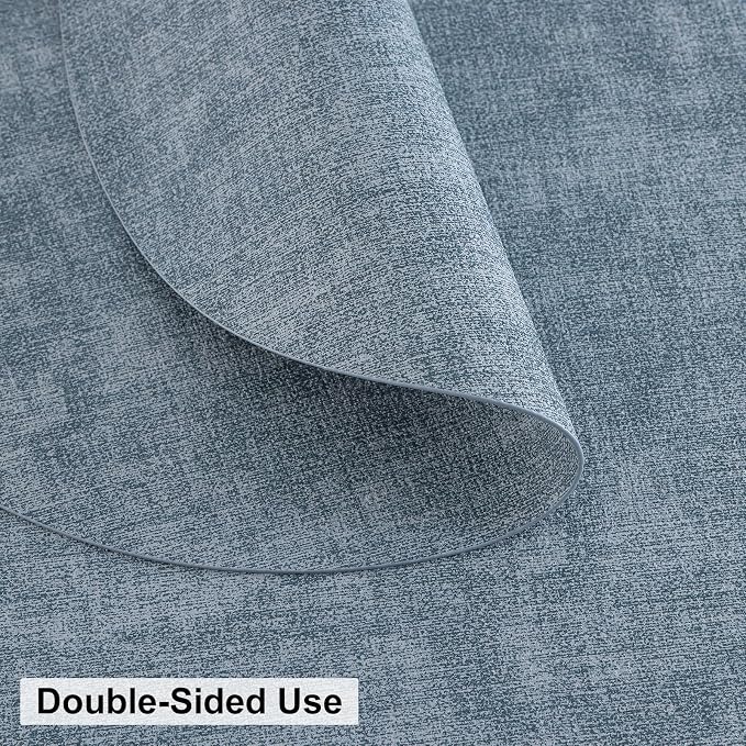 Round Faux Leather Placemat and Coaster 8 Packs, Washable Heat Resistant Dining - Image 4