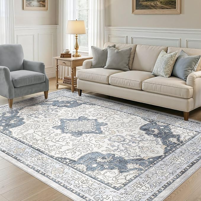 cotiled 10x12 Area Rug Machine Washable Vintage Carpet - Image 5