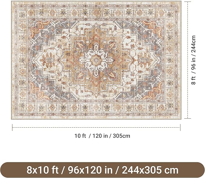 befbee Washable Area Rug 8x10, Large Soft Rugs - Image 2