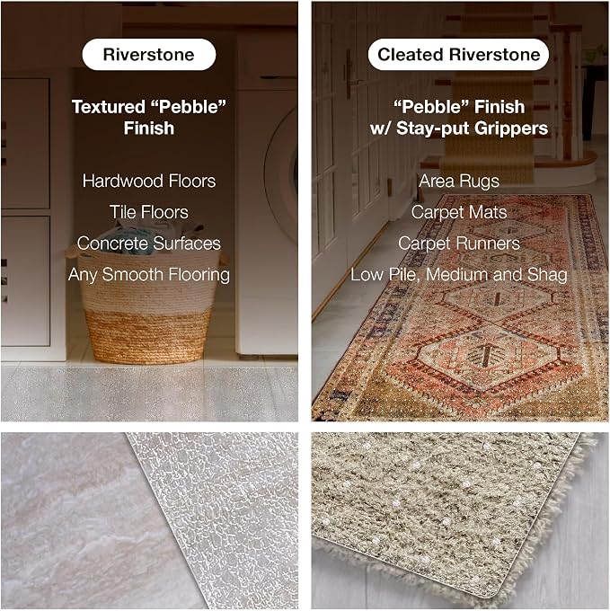Clear Carpet Runner, USA Made, 40 Inch Round, 2mm Thick Cleated Vinyl, Carpet - Image 3