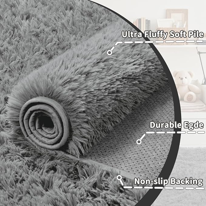 6x9 Area Rug for Living Room: Ultra Soft Fluffy Rug Modern Large Thicked Shag - Image 7