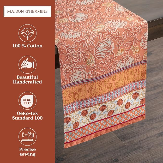 Maison d' Hermine Table Runner 100% Cotton 14.50" x 72" | Table Runners 72 - Image 2