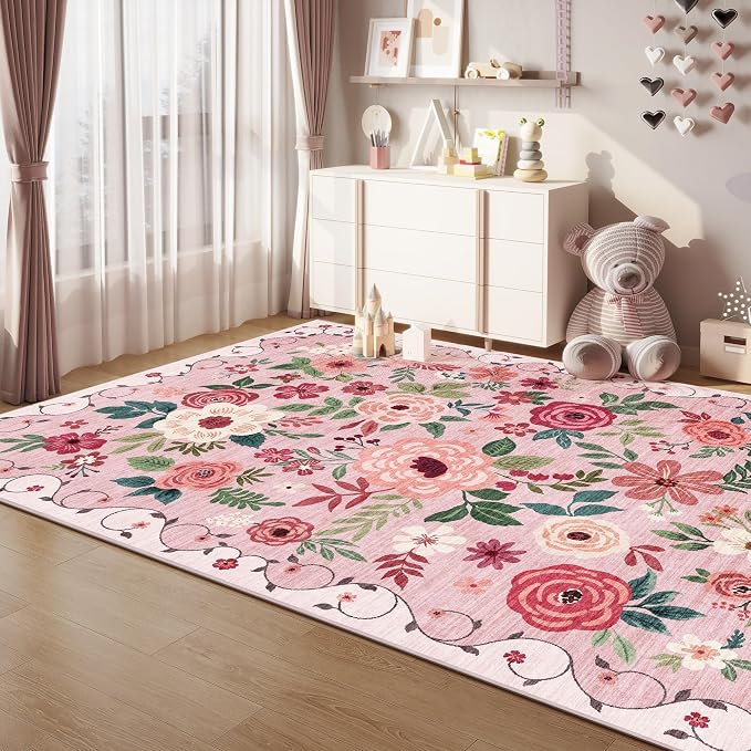 DUKINO 8x10 Area Rug, Floral Rugs - Image 7