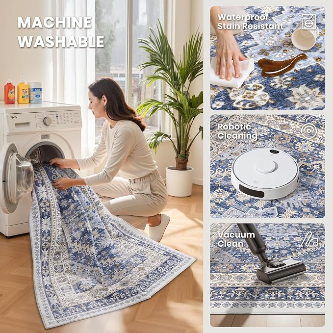 zesthome 9x12 Area Rugs, Stain Resistant Washable Rug, Ultra-Thin Rugs - Image 5