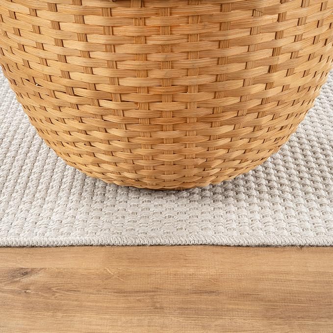 CAMILSON Easy Jute Rug 4x6, Indoor Outdoor Off-White Farmhouse Area Rugs - Image 6