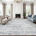Soalmost 12x15 Washable Area Rug Gray Neutral Abstract Living Room Large Carpet by Soalmost