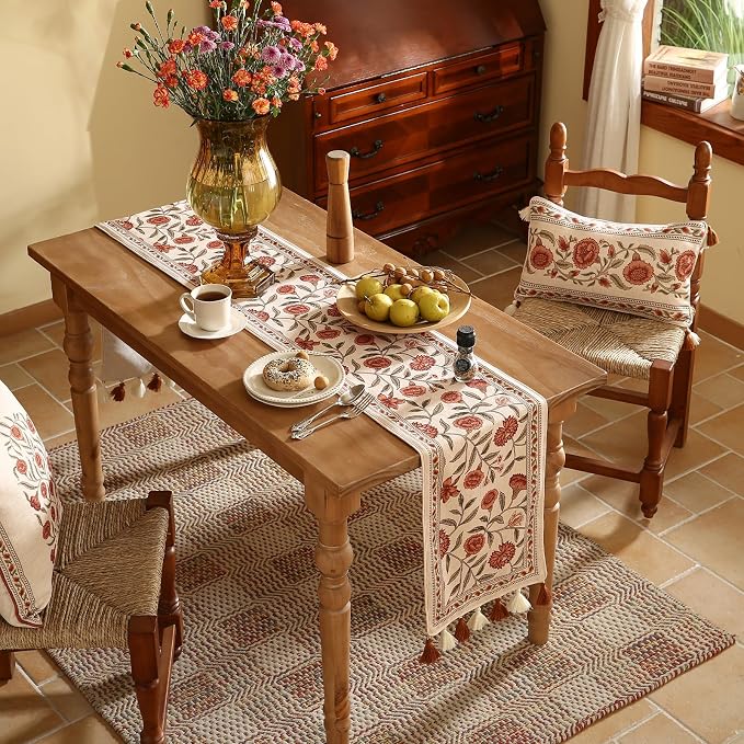 Designer French Linen Long Table Runner, Kitchen Decor, Dining Table, - Image 8
