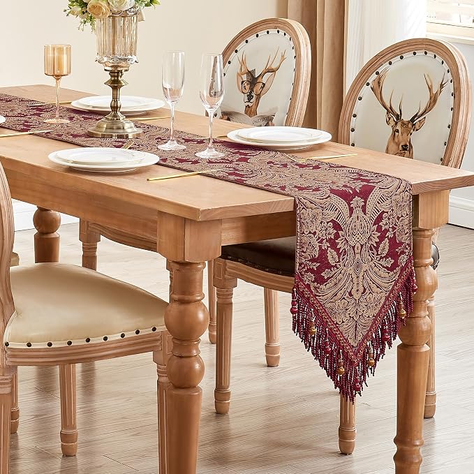 Loom and Mill Luxury Table Runner 90 Inches Long, Classic Jacquard Dining Table - Image 7