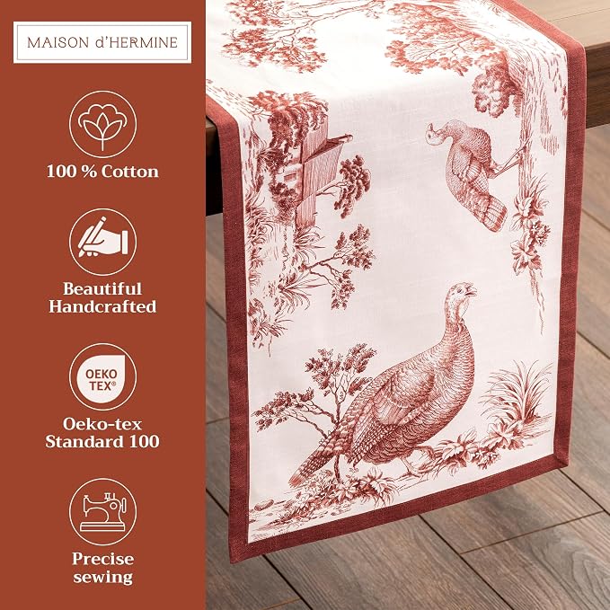Maison d' Hermine Table Runner 100% Cotton 14.50" x 36" | Table Runners 36 - Image 2