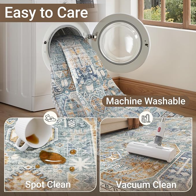 befbee 9x12 Area Rug, Ultra-Thin Washable Rugs - Image 5