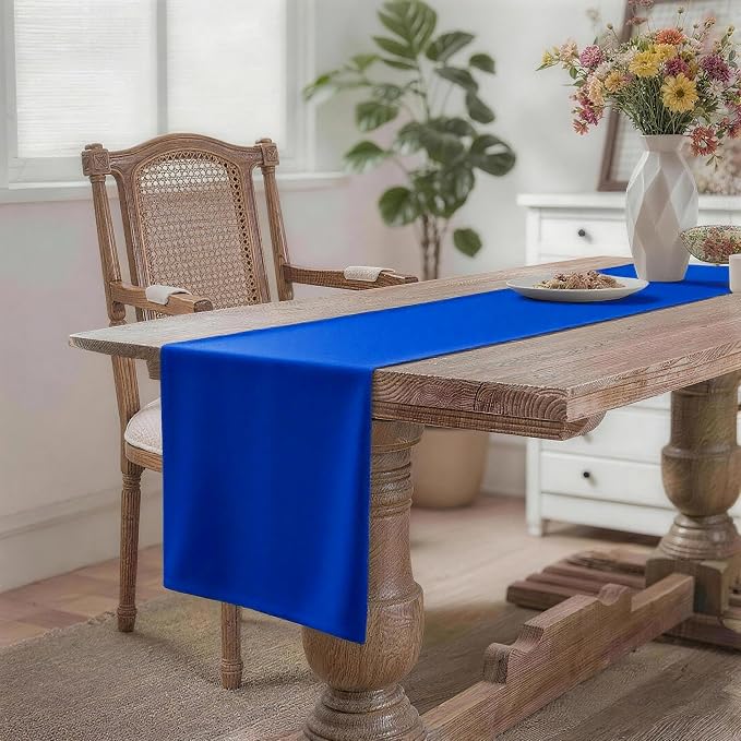MEANMOY Royal Blue Table Runner 108 Inches Long Waterproof Table Runners | - Image 2