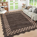 GarveeHome Washable Rug 5x7 for Living Room Large Bedroom Scalloped Rug Non by GarveeHome