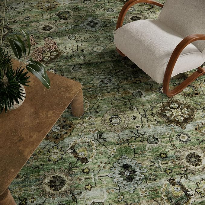 Washable Area Rugs for Living Room: 9x12 Rug Boho Vintage Rugs Stain Resistant - Image 4