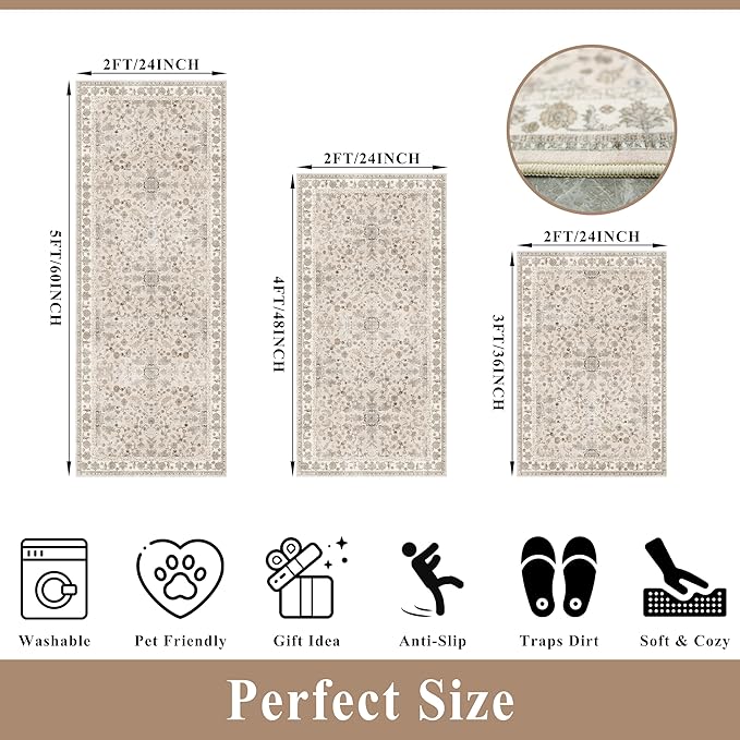 3-Piece Kitchen Rug Set of 3 - Image 2