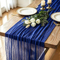 1 Pack Royal Blue Cheesecloth Table Runner 120 Inch Boho Wedding Decor | by Fixwal