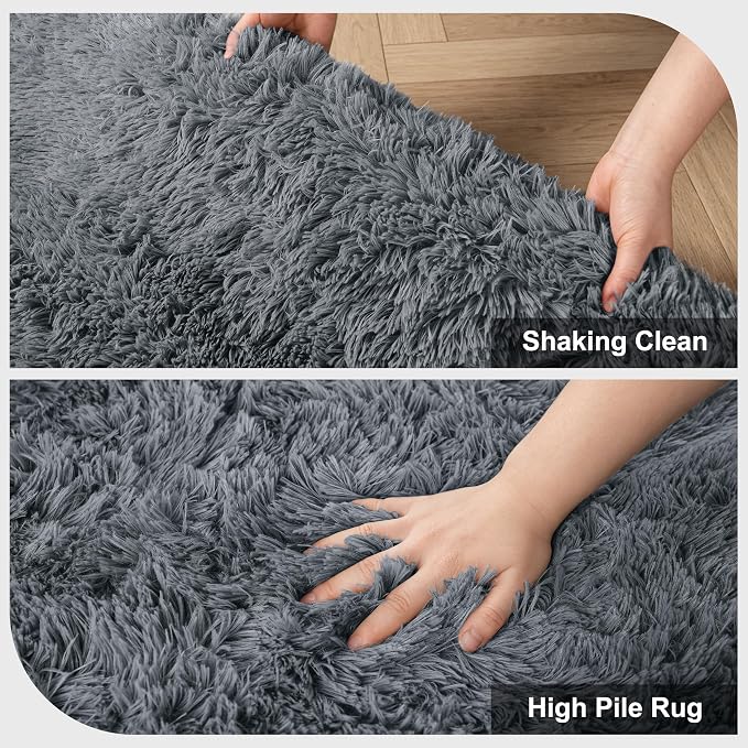 Shag Area Rugs for Bedroom Living Room, 6X9 Ultra Soft Fluffy Area Rugs for Dorm - Image 5
