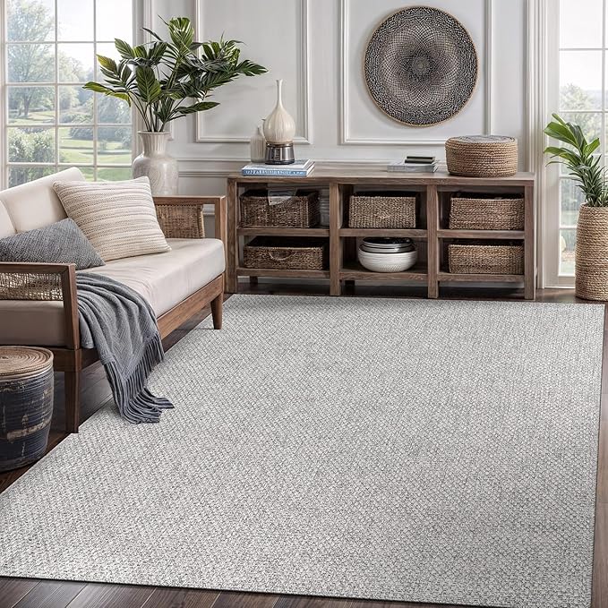 CAMILSON Easy Jute Rug 6x9, Indoor Outdoor Gray Color Farmhouse Area Rugs by CAMILSONIndoorOutdoorAreaRugs
