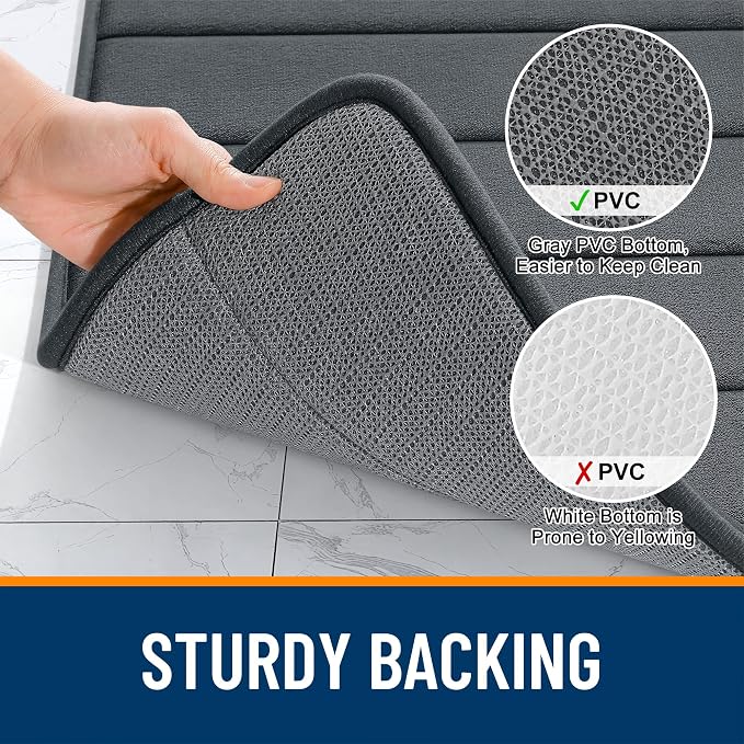 OLANLY Memory Foam Bath Mat 44x24, Super Soft Absorbent Bathroom Rugs, Quick Dry - Image 7