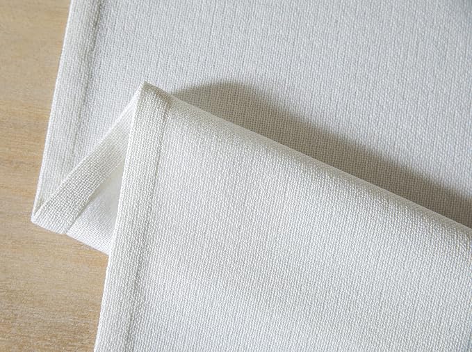 Burlap Style Farmhouse Table Runner, 14x60 Inches White | Thick Durable Fabric - Image 7