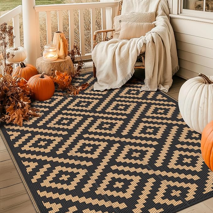 GENIMO 5'x8'Outdoor Rug Waterproof, Reversible Mats, Area Rug, Plastic Outside - Image 9