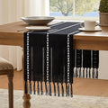 Hemstitched Farmhouse Table Runner, Cotton Linen Table Runners 48 Inches Long by Unknown