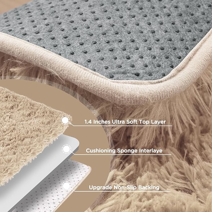 8x10 Beige Shag Area Rugs for Living Room, Large Fluffy Shaggy Rug for Bedroom - Image 7