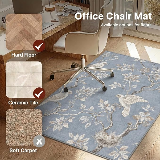 36"x48" Office Chair Mat for Hardwood Tile Floor, Under Desk Carpet Protector - Image 3