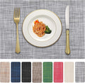 Vinyl Placemats Set of 6, PVC Woven Washable Non-Slip Table Mats, Heat by LANDVIEW