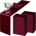 Horbaunal 2 Pack Burgundy Satin Table Runner 12 x 108 Inch | Smooth Table by Horbaunal