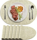 Placemats Set of 6-17" x 11.8" Waterproof & Heat Resistant Oval Place Mats by Delicateandelegantplacemats